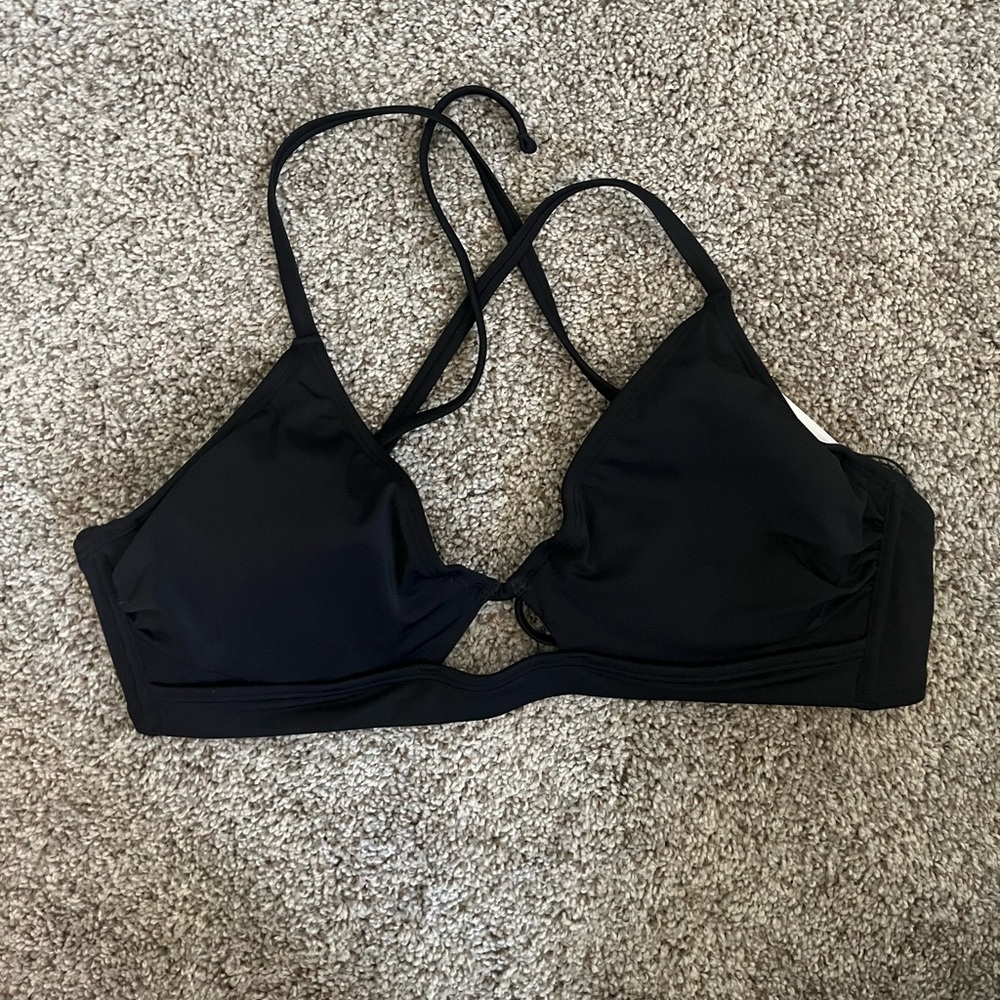 2/$25 NWT Shade & Shore Bikini Top - Black - Size 34D, match with any bottoms!